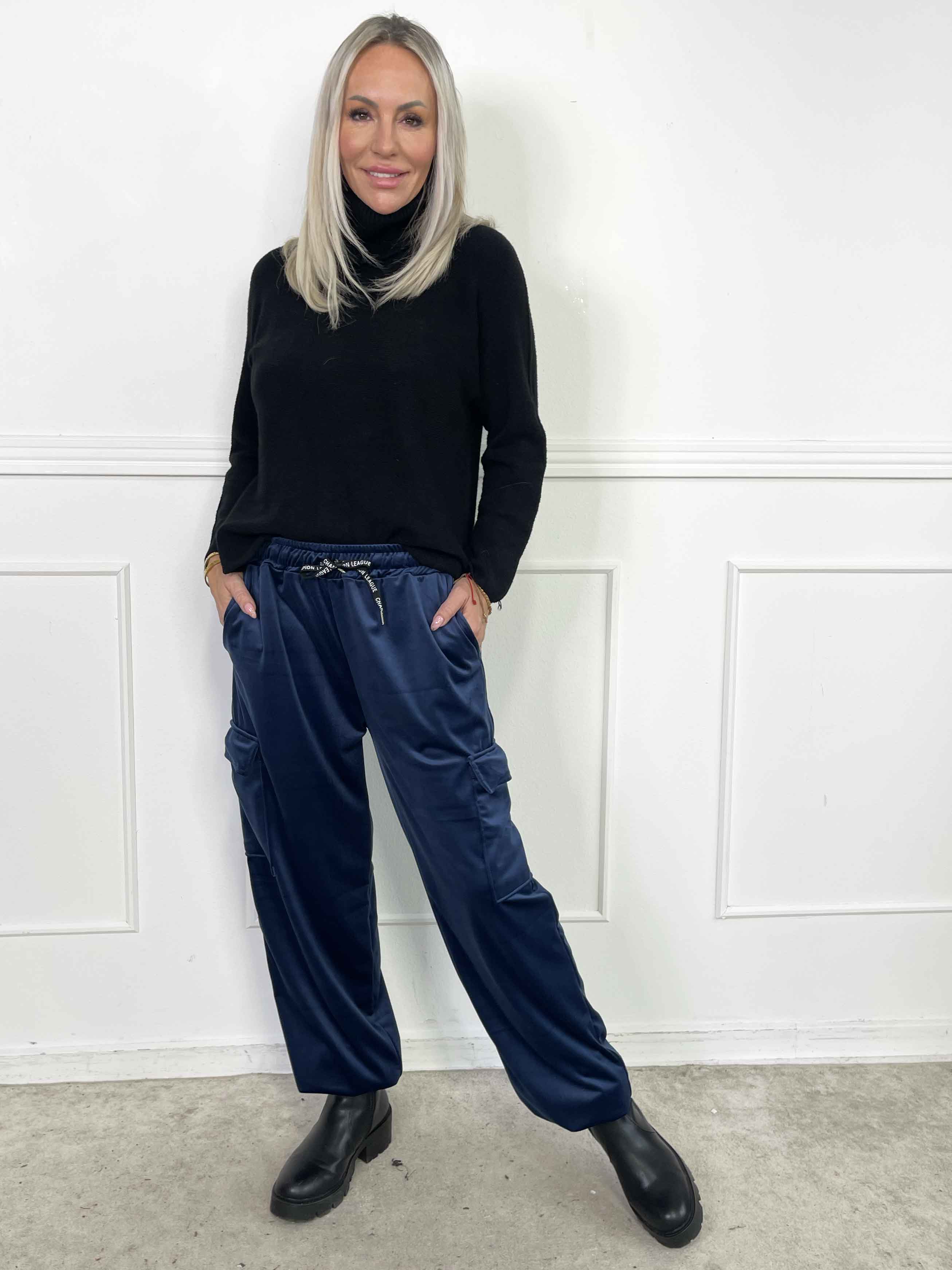 Pippa - Mjuka cargobyxor i velour